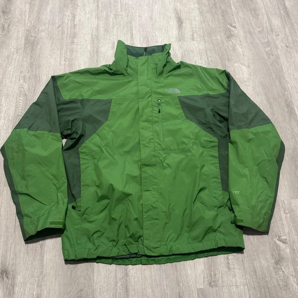 The North Face Gore-Tex Rain Jacket Mens Medium Green Waterproof Shell no Hood